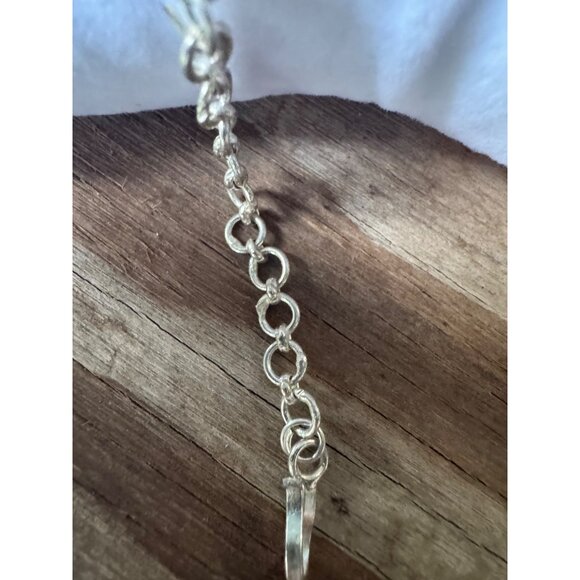 Vintage Sterling Silver Flower Link Bracelet With hook Dainty and Elegant Jewelr - Picture 5 of 6